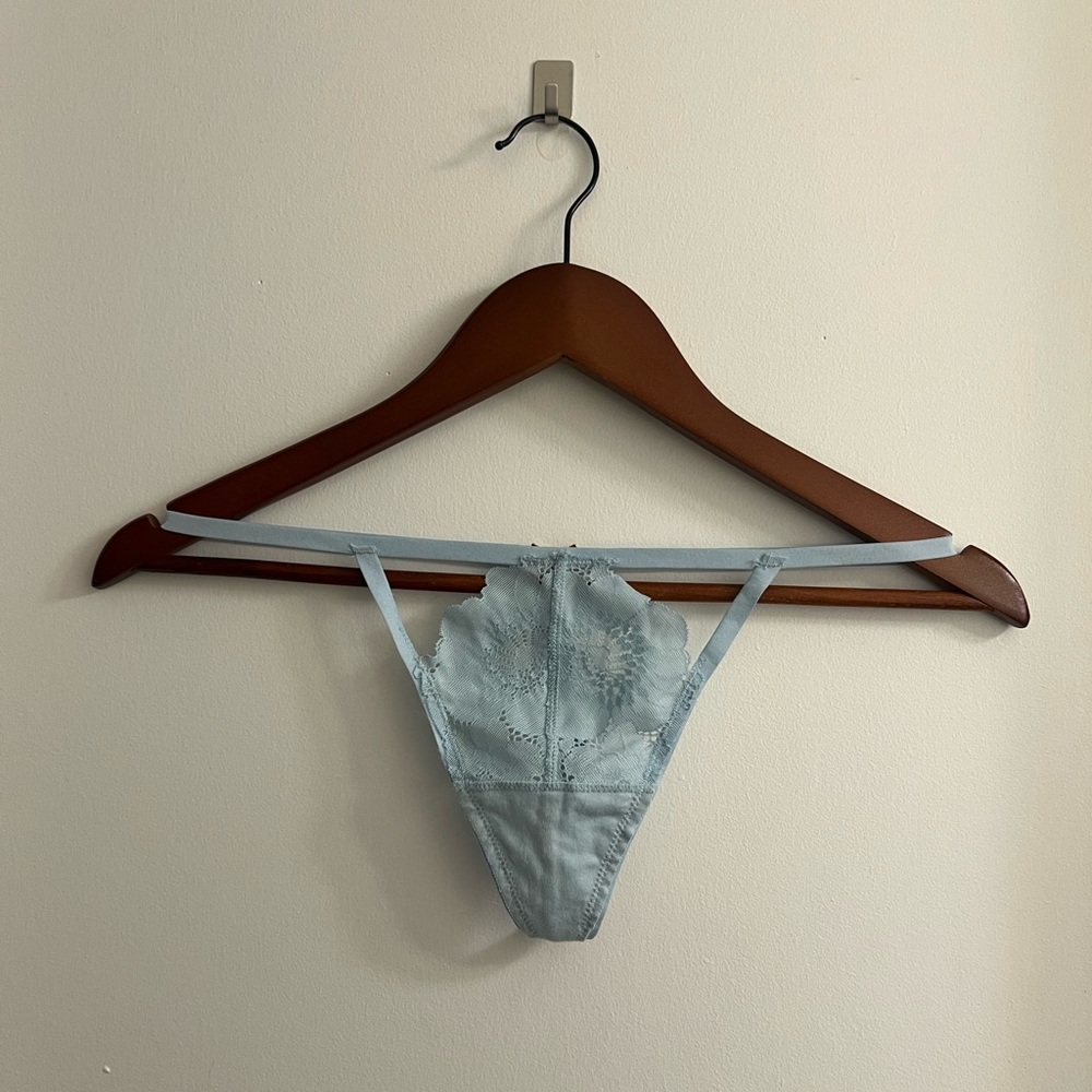 baby blue lacey thong